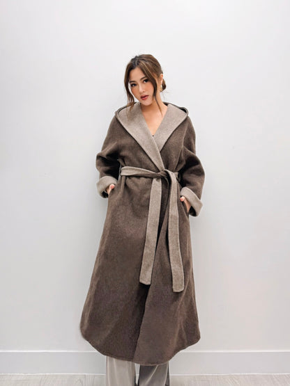 [PREMIUM] Cloud Dancer Hooded Wool Coat