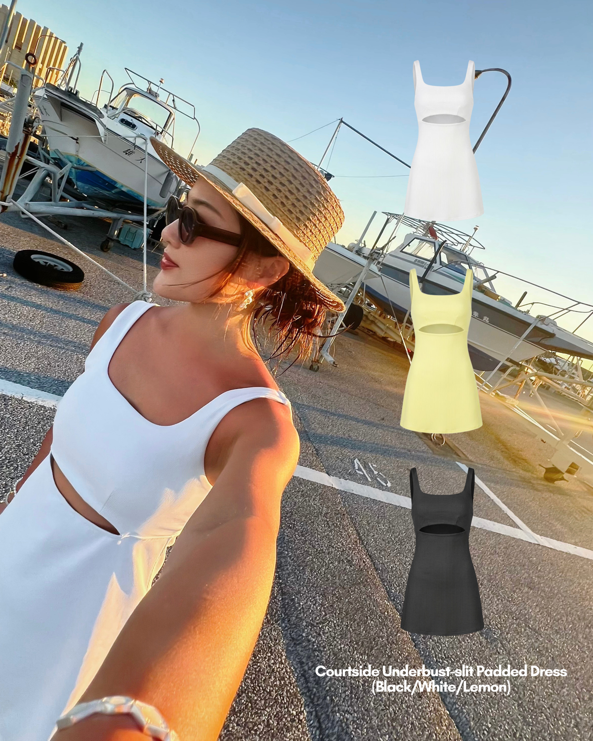 Courtside Underbust-slit Padded Dress