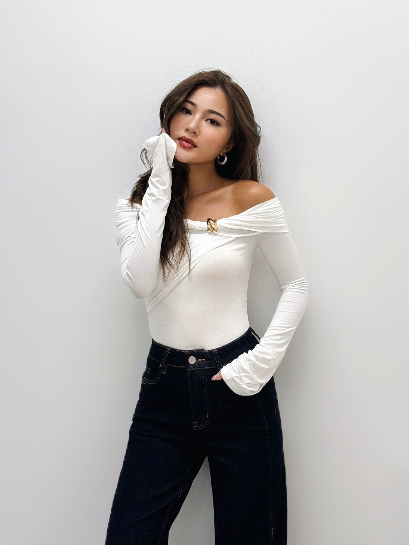 Crescent Off-shoulder Top