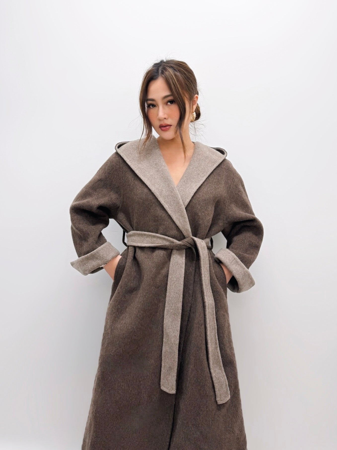 [PREMIUM] Cloud Dancer Hooded Wool Coat