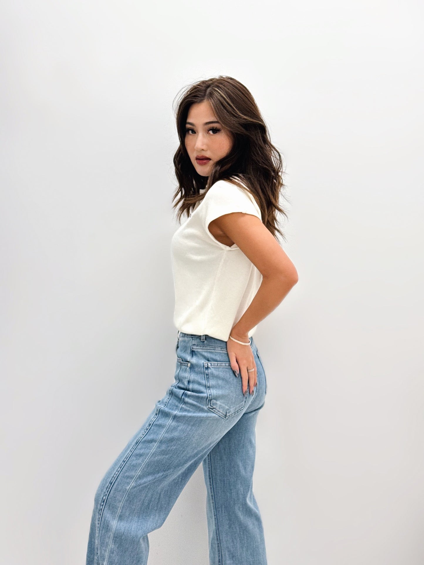 Crush Slit-hem Straight-leg Jeans