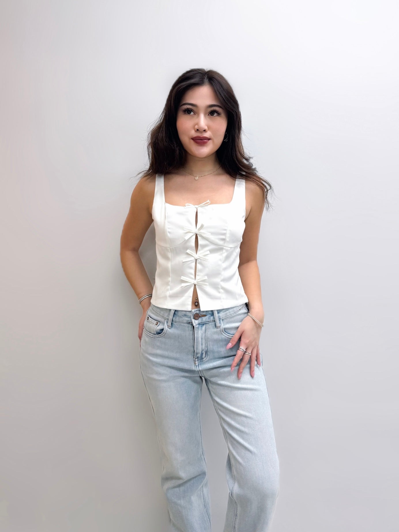 Renaissance Satin Ribbon Tank Top