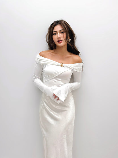 Calla Midi Satin Skirt