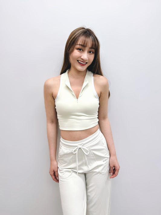 Free Form Padded Zip-up Tank top