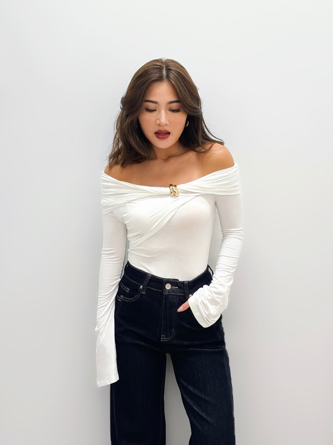 Crescent Off-shoulder Top