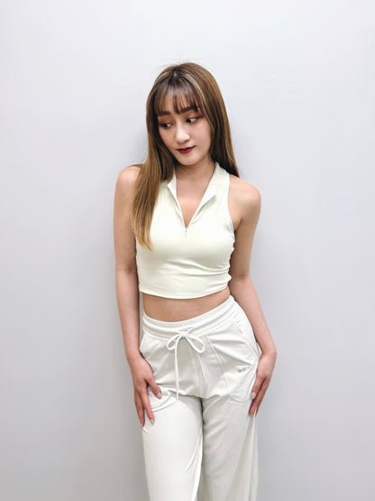 Free Form Padded Zip-up Tank top