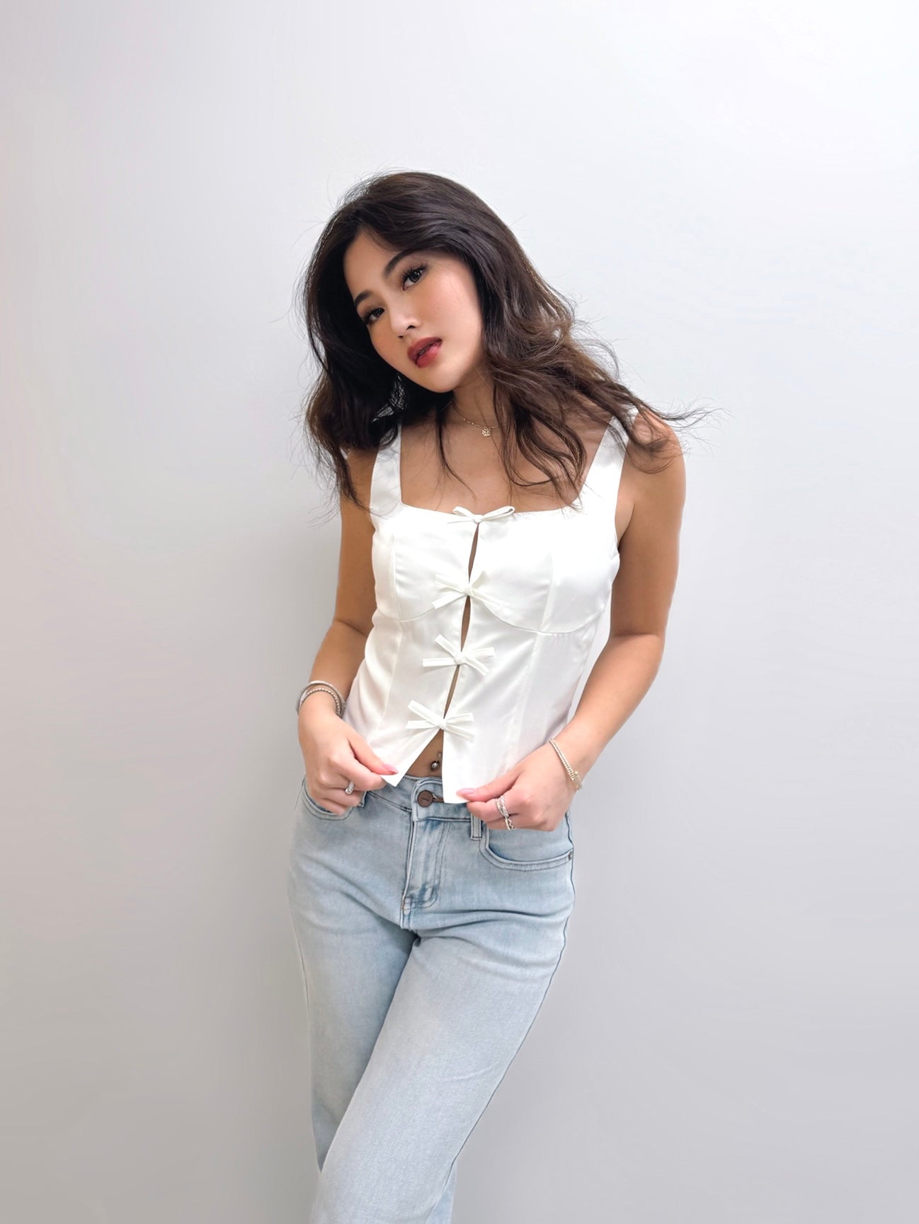 Renaissance Satin Ribbon Tank Top