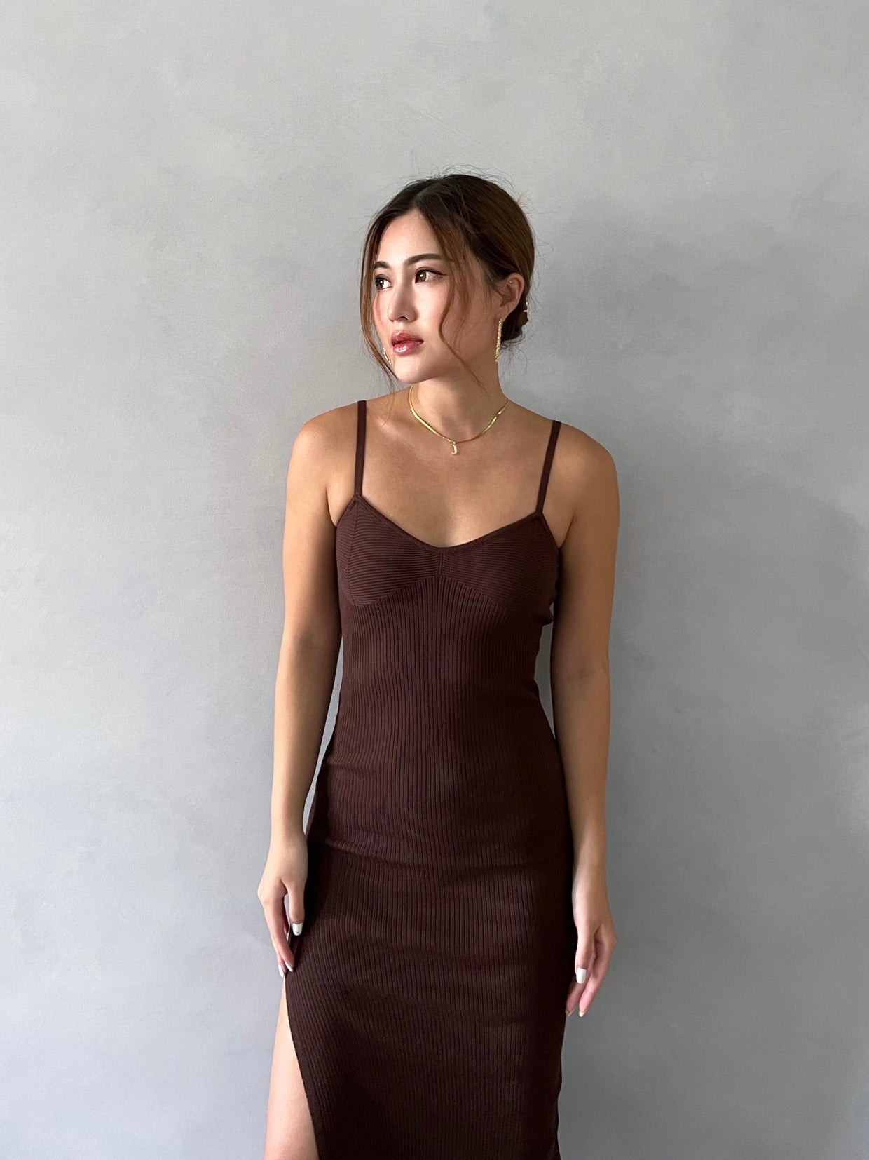 Windsor Ribbed Split-hem Dress