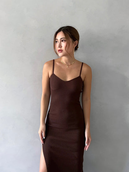 Windsor Ribbed Split-hem Dress