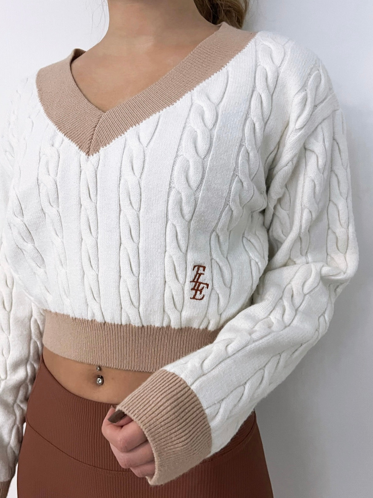 TLE College Crop Sweater